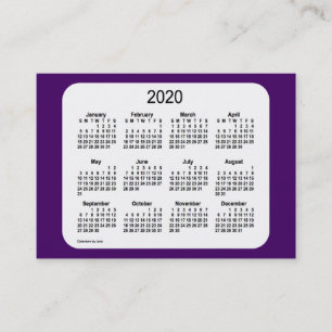 2020 Purple Calendar by Janz Business Card