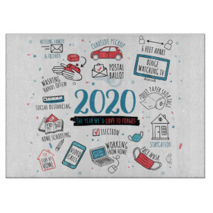 2020 Quarantine Activities Commemorative Cutting Board