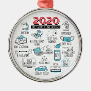 2020 Quarantine Activity Commemorative Metal Tree Decoration