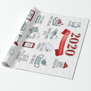 2020 Quarantine Lockdown Activity List Christmas Wrapping Paper