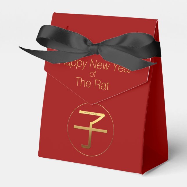 2020 Rat Year Gold Symbol Business Tent Favour Box (Front Side)