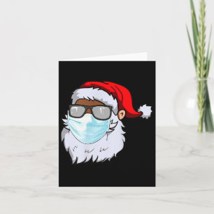 2020 Santa With Face Mask Black African American C Card