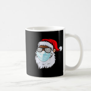 2020 Santa With Face Mask Black African American C Coffee Mug