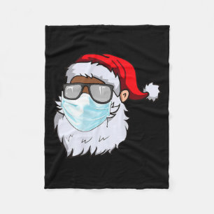 2020 Santa With Face Mask Black African American C Fleece Blanket