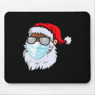 2020 Santa With Face Mask Black African American C Mouse Mat