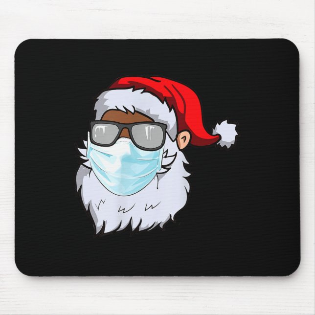 2020 Santa With Face Mask Black African American C Mouse Mat (Front)