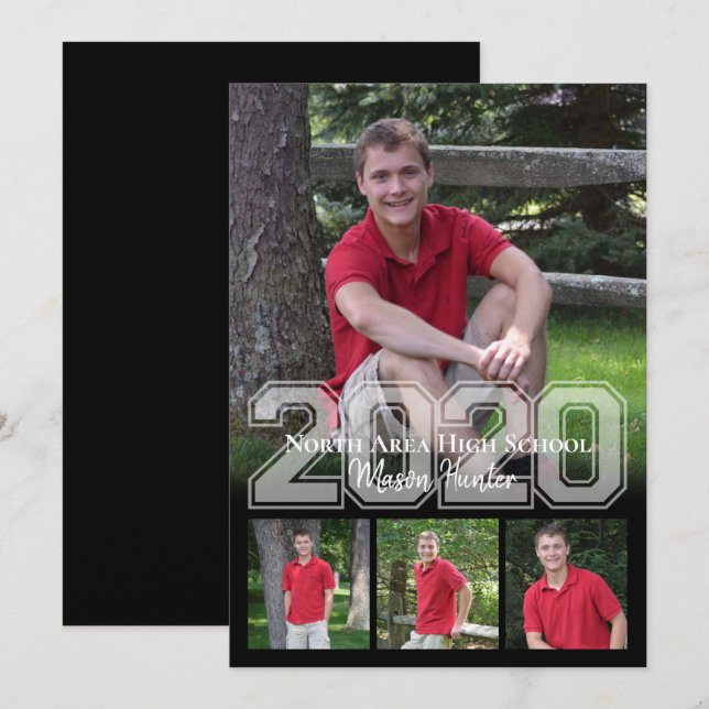 2020 Senior Memories Varsity Quad Photo Graduation Invitation (Front/Back)