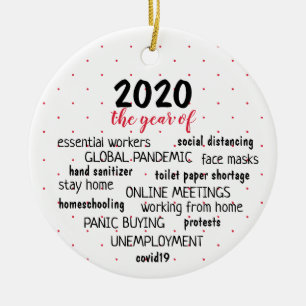 2020 the year of COVID 19 Ceramic Tree Decoration