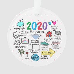 2020 the year of COVID 19 Hand drawn Ornament