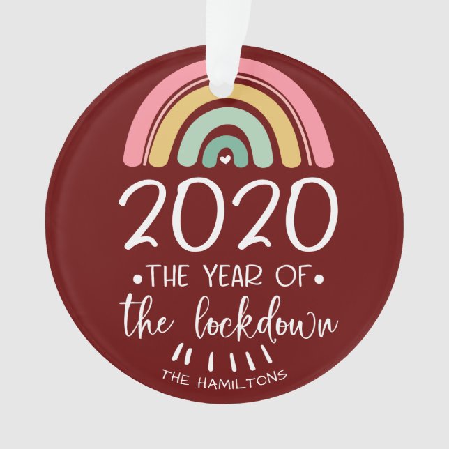 2020 The Year Of The Lockdown Cute Christmas Ornament (Front)