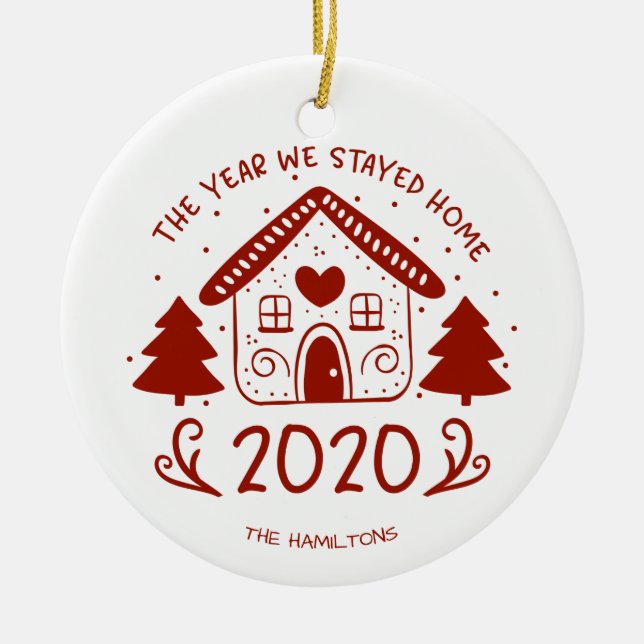 2020 The Year We Stayed Home Lovely Covid Ceramic Tree Decoration (Front)
