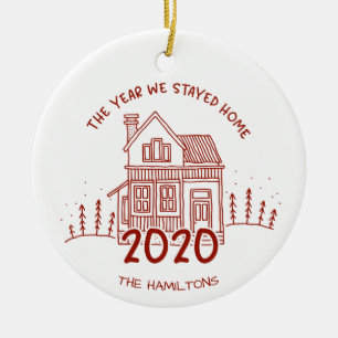 2020 The Year We Stayed Home Lovely Covid Ceramic Tree Decoration