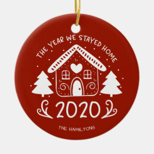 2020 The Year We Stayed Home Lovely Covid Ceramic Tree Decoration