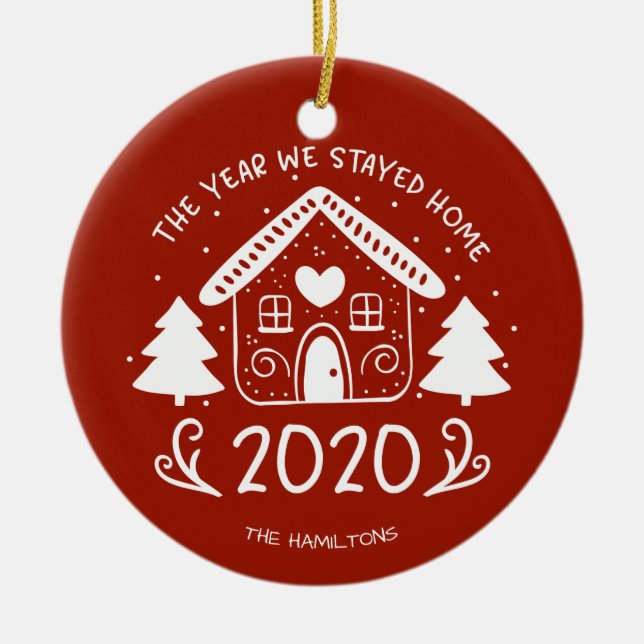 2020 The Year We Stayed Home Lovely Covid Ceramic Tree Decoration (Front)
