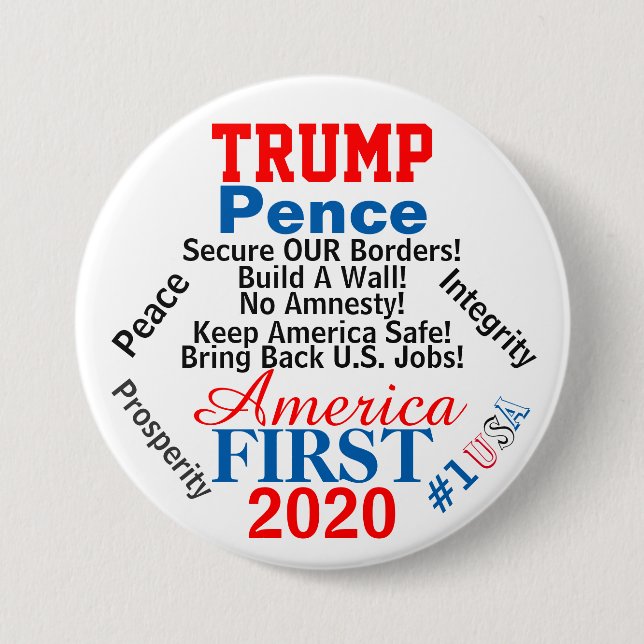 2020 Trump Pence Presidential Election 7.5 Cm Round Badge (Front)
