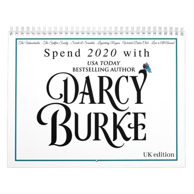 2020 UK Darcy Burke Historical Romance Calendar (Cover)