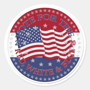 2020 Vote For The Red, White and Blue Flag Classic Round Sticker