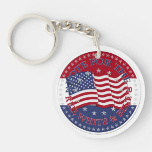 2020 Vote For The Red, White and Blue Flag Key Ring