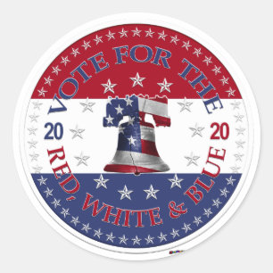 2020 Vote For The Red, White and Blue Liberty Bell Classic Round Sticker