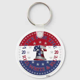2020 Vote For The Red, White and Blue Liberty Bell Key Ring