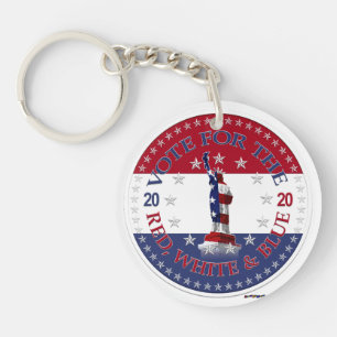 2020 Vote For The Red, White and Blue Statue Key Ring