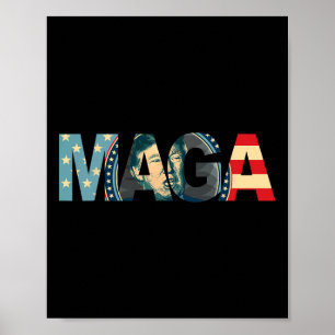 2020 Voted Maga American Flag Retro Vintage Gift Poster