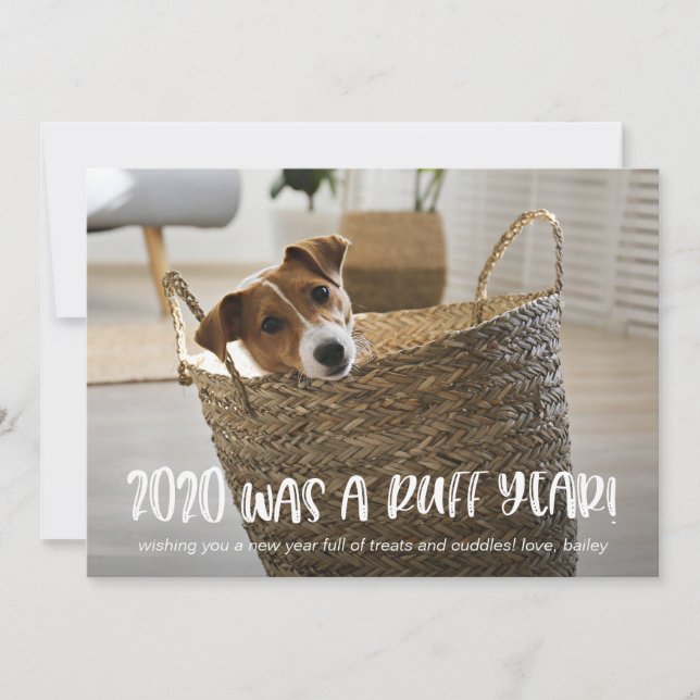 2020 Was a Ruff Year Blue from the Dog Photo Holiday Card (Front)