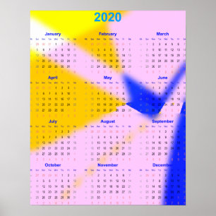 2020 Year calender for home and office. Poster