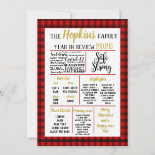 2020 year in review, family events Christmas red Holiday Card