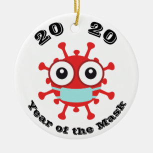 2020 Year of the Mask Ceramic Tree Decoration