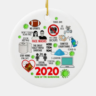 2020 Year Of The Quarantine Pandemic Christmas Ceramic Tree Decoration