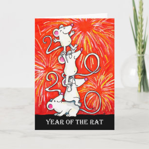 2020 Year of the rat greeting card by N. Janes