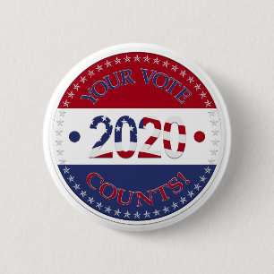 2020 Your Vote Counts 6 Cm Round Badge