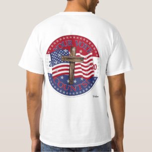 2020 Your Vote Counts Cross And American Flag T-Shirt