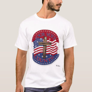 2020 Your Vote Counts Cross And American Flag T-Shirt