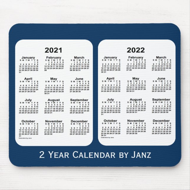 2021-2022 Police Box Blue 2 Year Calendar by Janz Mouse Mat (Front)
