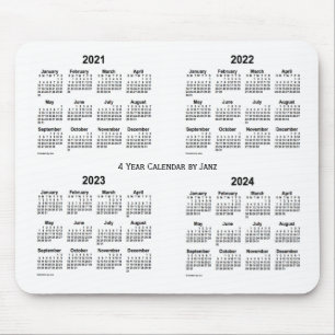 2021-2024 White 4 Year Calendar by Janz Mouse Mat