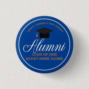 2021 Alumni Blue Gold High School Custom Name Tag 3 Cm Round Badge