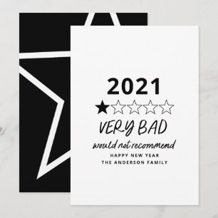 2021 bad year in review 5 star holiday card