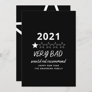 2021 bad year in review 5 star holiday card