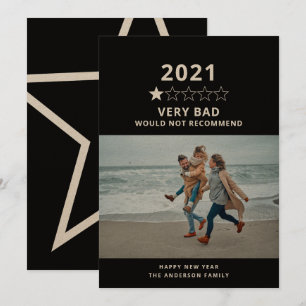 2021 bad year in review 5 star photo holiday card
