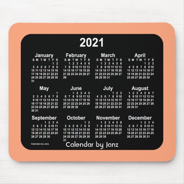 2021 Black Coral Calendar by Janz Mousepad (Front)