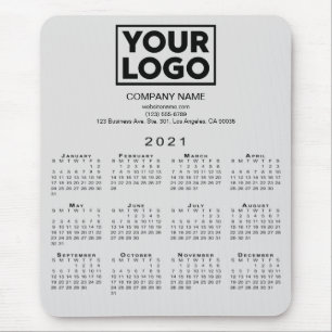 2021 Calendar Company Logo and Text on Grey Mouse Mat