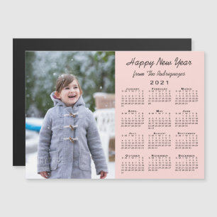 2021 Calendar Modern Photo Coral Happy New Year