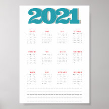 2021 calendar poster