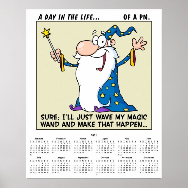 2021 Calendar Project Management Poster (Front)