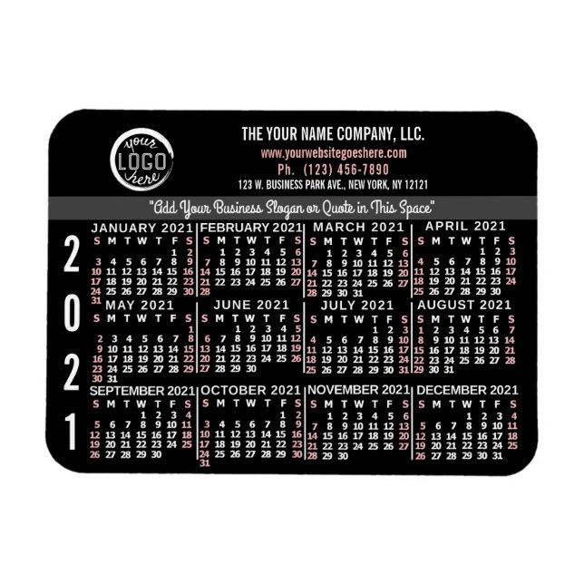 2021 Calendar (See Description for New Version)  Magnet (Horizontal)