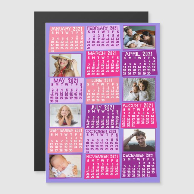 2021 Calendar (See Description for New Version)  Magnetic Invitation (Front/Back)