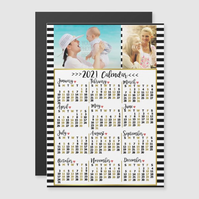 2021 Calendar (See Description for New Version)  Magnetic Invitation (Front/Back)