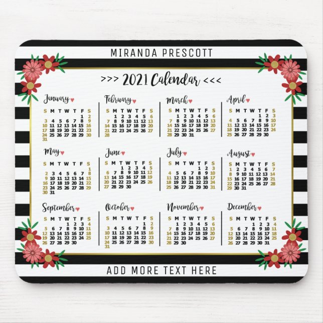 2021 Calendar (See Description for New Version)  Mouse Mat (Front)